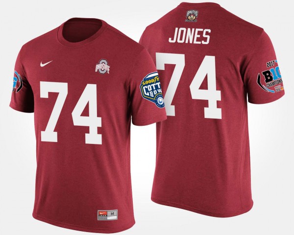 Ohio State Buckeyes Jamarco Jones Men's #74 Big Ten Conference Cotton Bowl Bowl Game Scarlet College Football T-Shirt 2404IIKN7